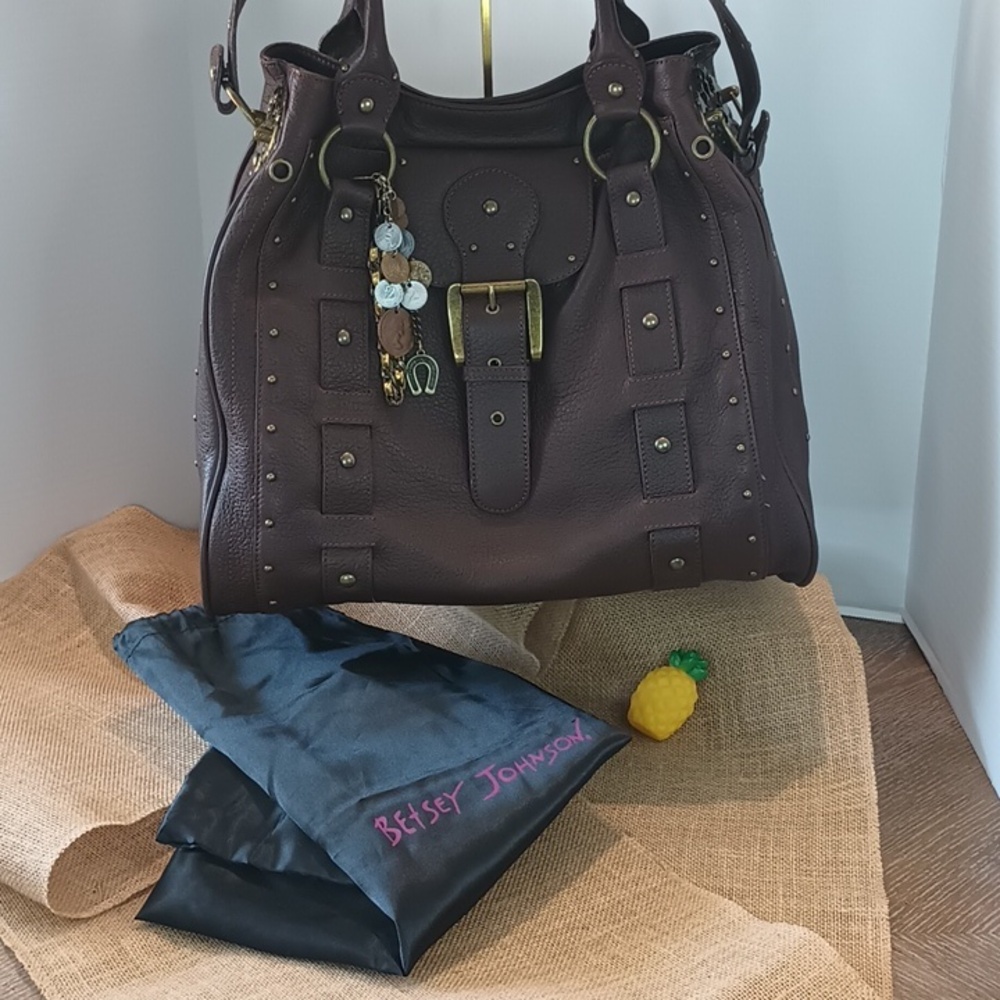 Betsey Johnson Vintage Good Girl Leather Hobo Tote & Original Dusty*